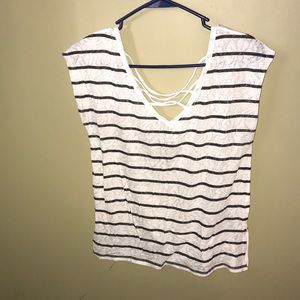 Check cut out back tank top